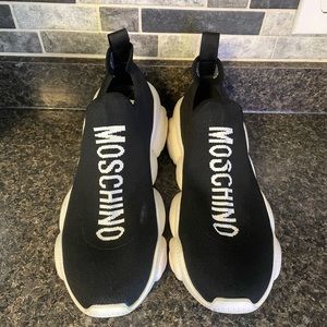 Moschino
Men's Logo Sock Sneakers w/ Teddy Bear-Sole